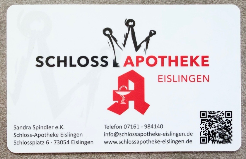 Kundenkarte der Schloss-Apotheke Eislingen
